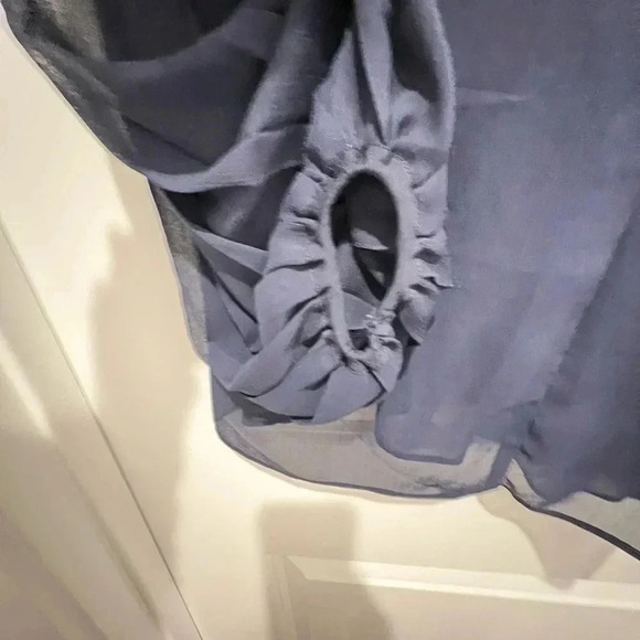 Sioni Navy Blue Two Piece Blouse Sheer Cami - Picture 7 of 10